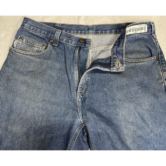 Carhartt Relaxed Fit Mens 34x32 Blue Jeans Denim Workwear Stains Work Tag 381-83 - Picture 6 of 16